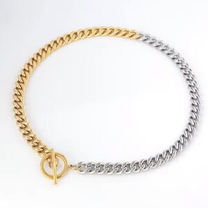 Two Tone Silver & Gold Chain Necklace